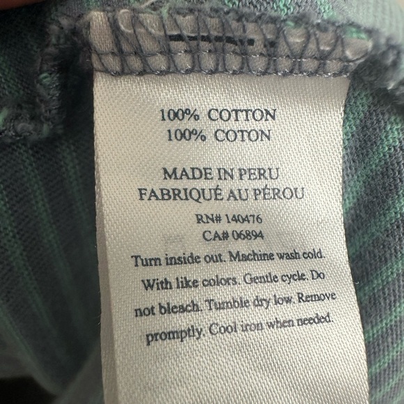 Faherty Isle Feeder Stripe Short Sleeve Polo Shirt In Navy/ Teal Sz L - Picture 6 of 8